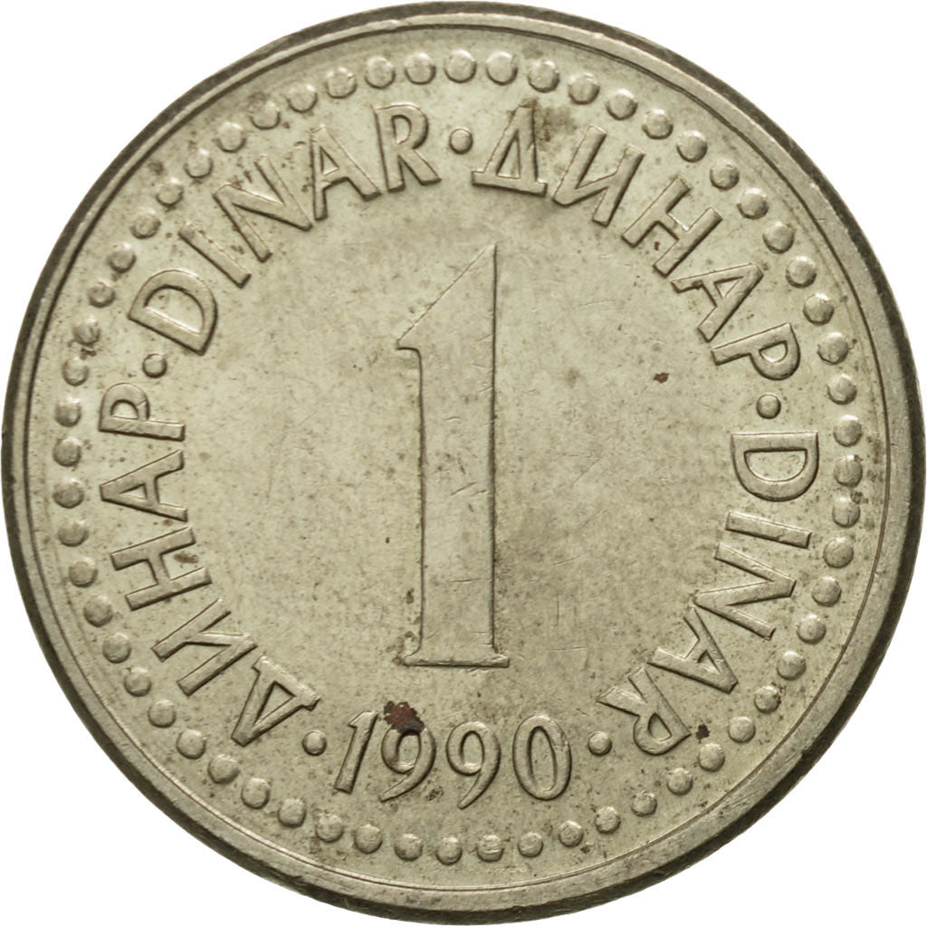 Moneta, Jugosławia, Dinar, 1990, EF(40-45), Miedź-Nikiel-Cynk, KM:142