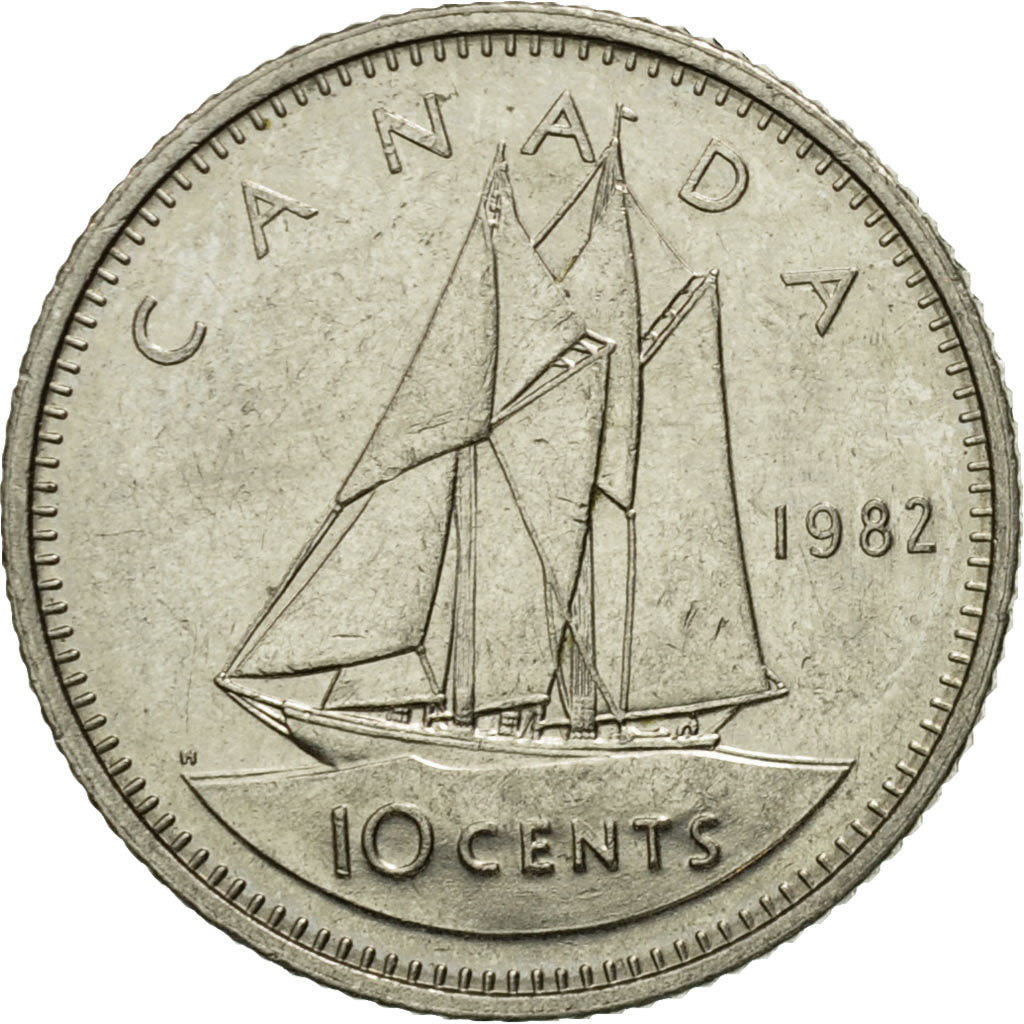 Coin, Canada, Elizabeth II, 10 Cents, 1982, Royal Canadian Mint, Ottawa
