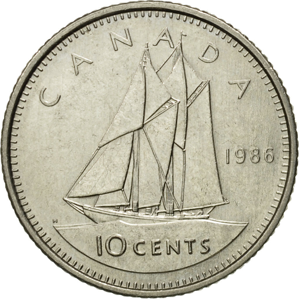 Monnaie, Canada, Elizabeth II, 10 Cents, 1986, Royal Canadian Mint, Ottawa, TTB