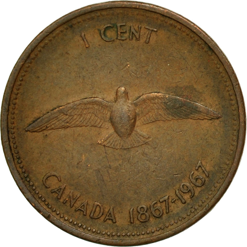Coin, Canada, Elizabeth II, Cent, 1967, Royal Canadian Mint, Ottawa, EF(40-45)