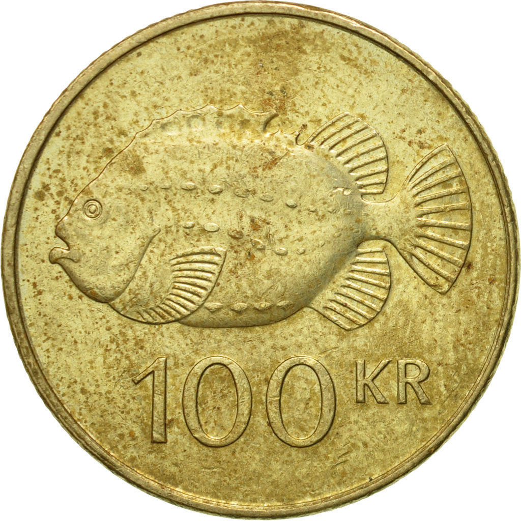 Coin, Iceland, 100 Kronur, 1995, EF(40-45), Nickel-brass, KM:35