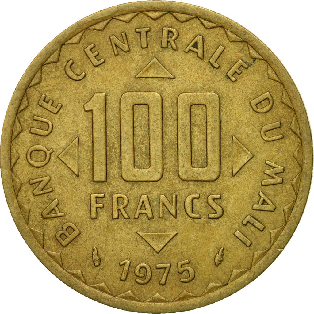 Coin, Mali, 100 Francs, 1975, EF(40-45), Nickel-brass, KM:E2