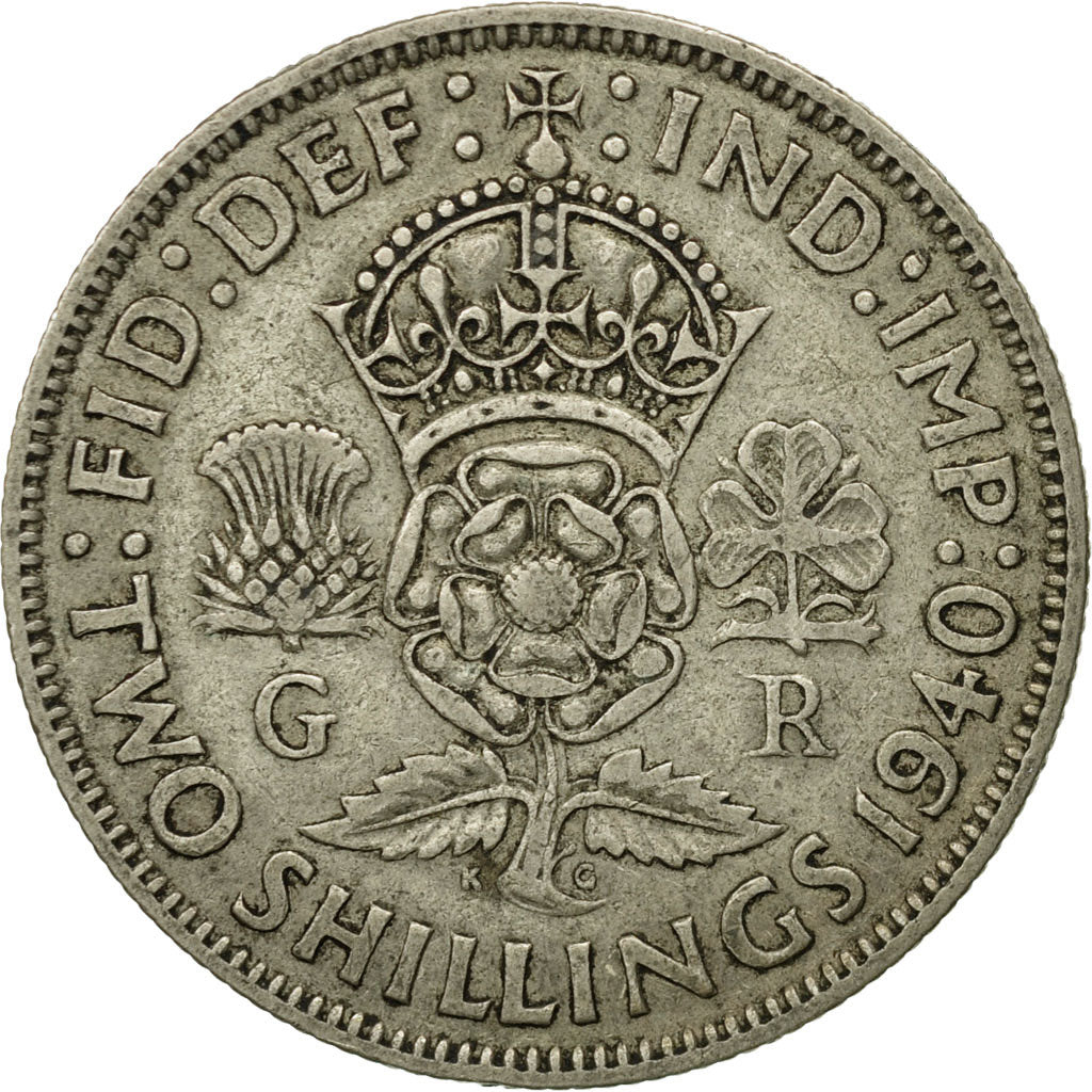 Coin, Great Britain, George VI, Florin, Two Shillings, 1940, EF(40-45), Silver
