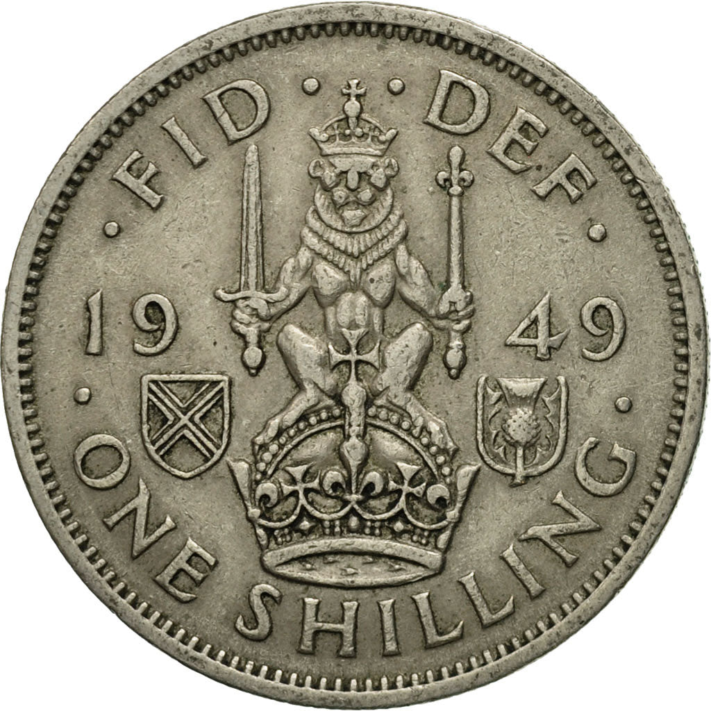 Monnaie, Grande-Bretagne, George VI, Shilling, 1949, TTB, Copper-nickel, KM:877