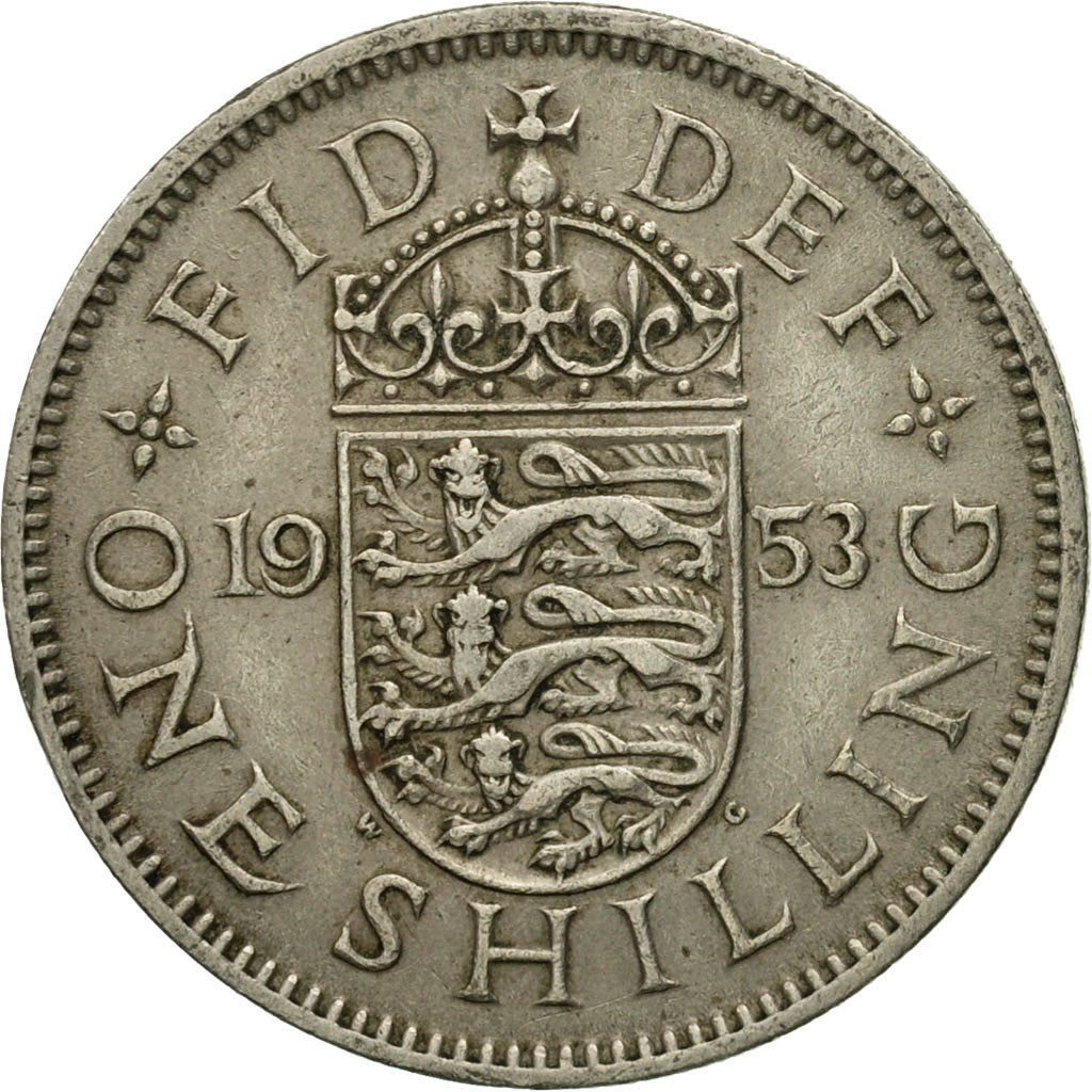 Coin, Great Britain, Elizabeth II, Shilling, 1953, EF(40-45), Copper-nickel