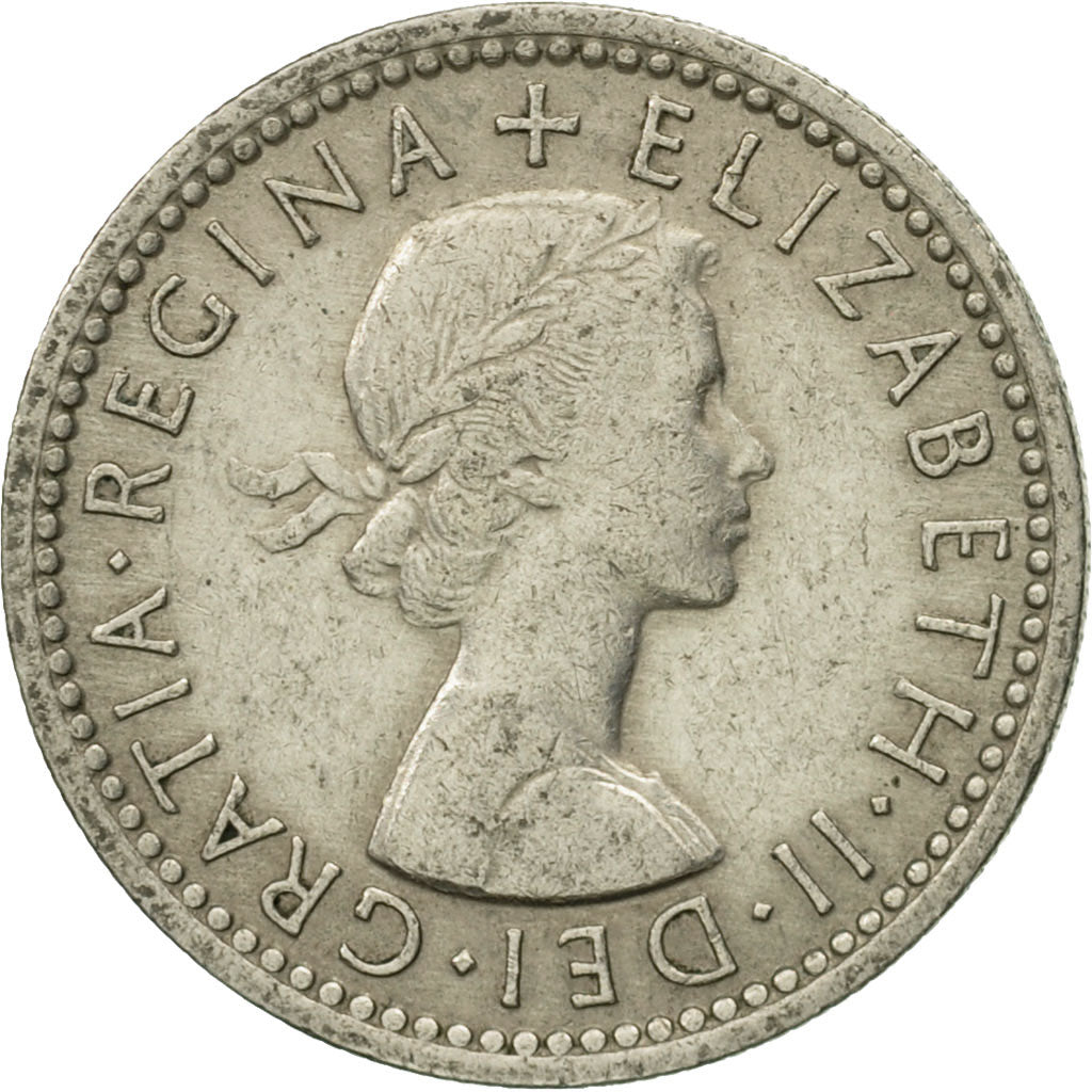 Coin, Great Britain, Elizabeth II, 6 Pence, 1954, EF(40-45), Copper-nickel