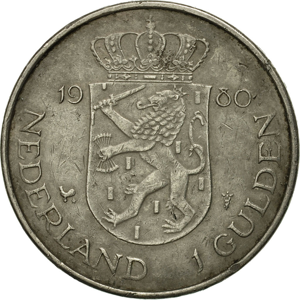 Coin, Netherlands, Beatrix, Gulden, 1980, EF(40-45), Nickel, KM:200