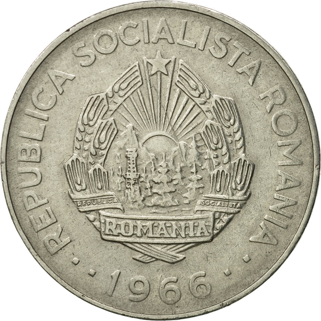 Coin, Romania, 3 Lei, 1966, EF(40-45), Nickel Clad Steel, KM:96