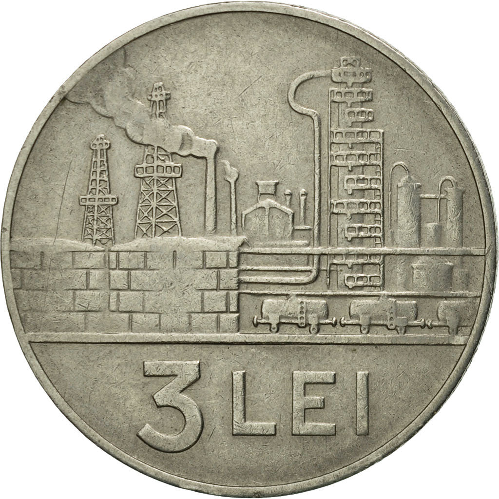 Coin, Romania, 3 Lei, 1966, EF(40-45), Nickel Clad Steel, KM:96