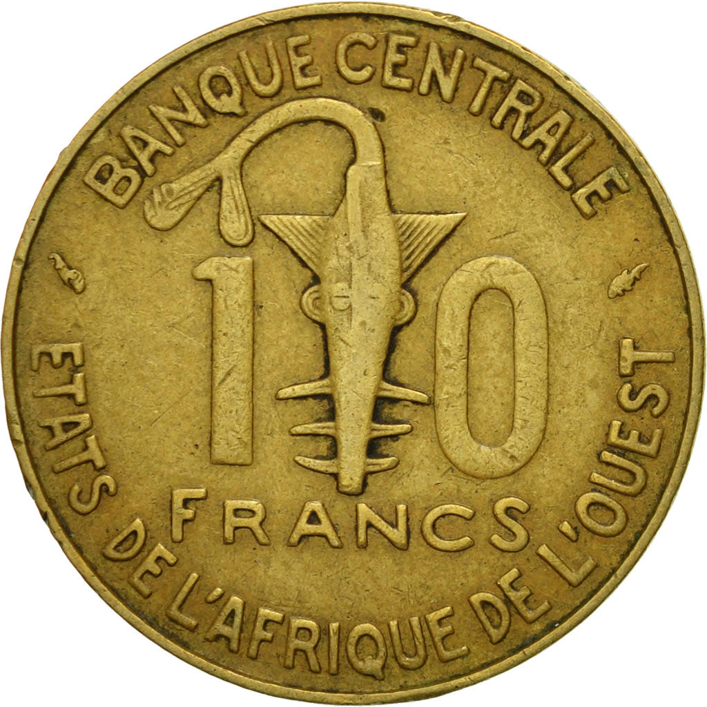 Coin, West African States, 10 Francs, 1976, EF(40-45), Aluminum-Nickel-Bronze
