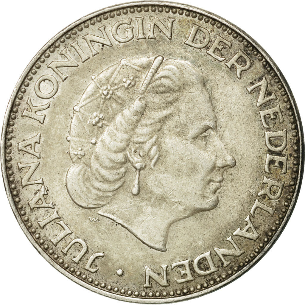Moneta, Paesi Bassi, Juliana, 2-1/2 Gulden, 1964, BB, Argento, KM:185