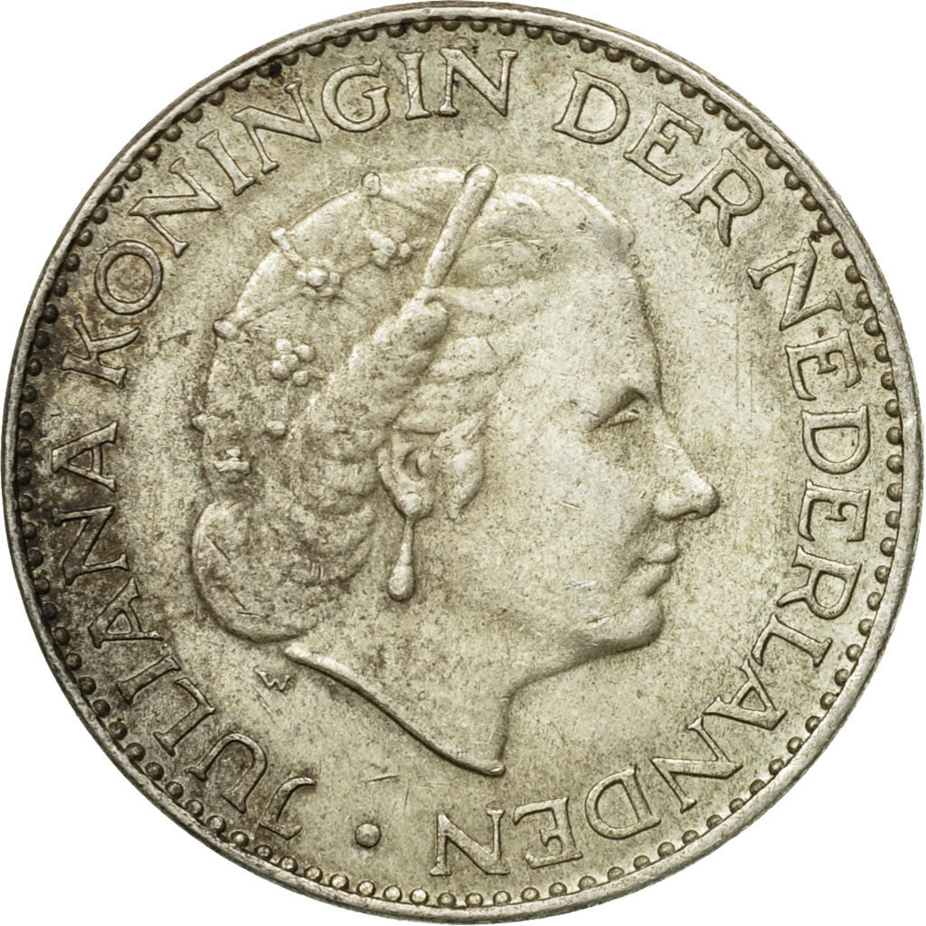 Coin, Netherlands, Juliana, Gulden, 1965, EF(40-45), Silver, KM:184