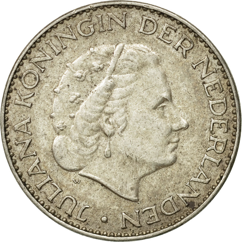 Coin, Netherlands, Juliana, Gulden, 1963, EF(40-45), Silver, KM:184