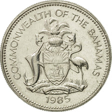 Coin, Bahamas, Elizabeth II, 25 Cents, 1985, Franklin Mint, EF(40-45), Nickel