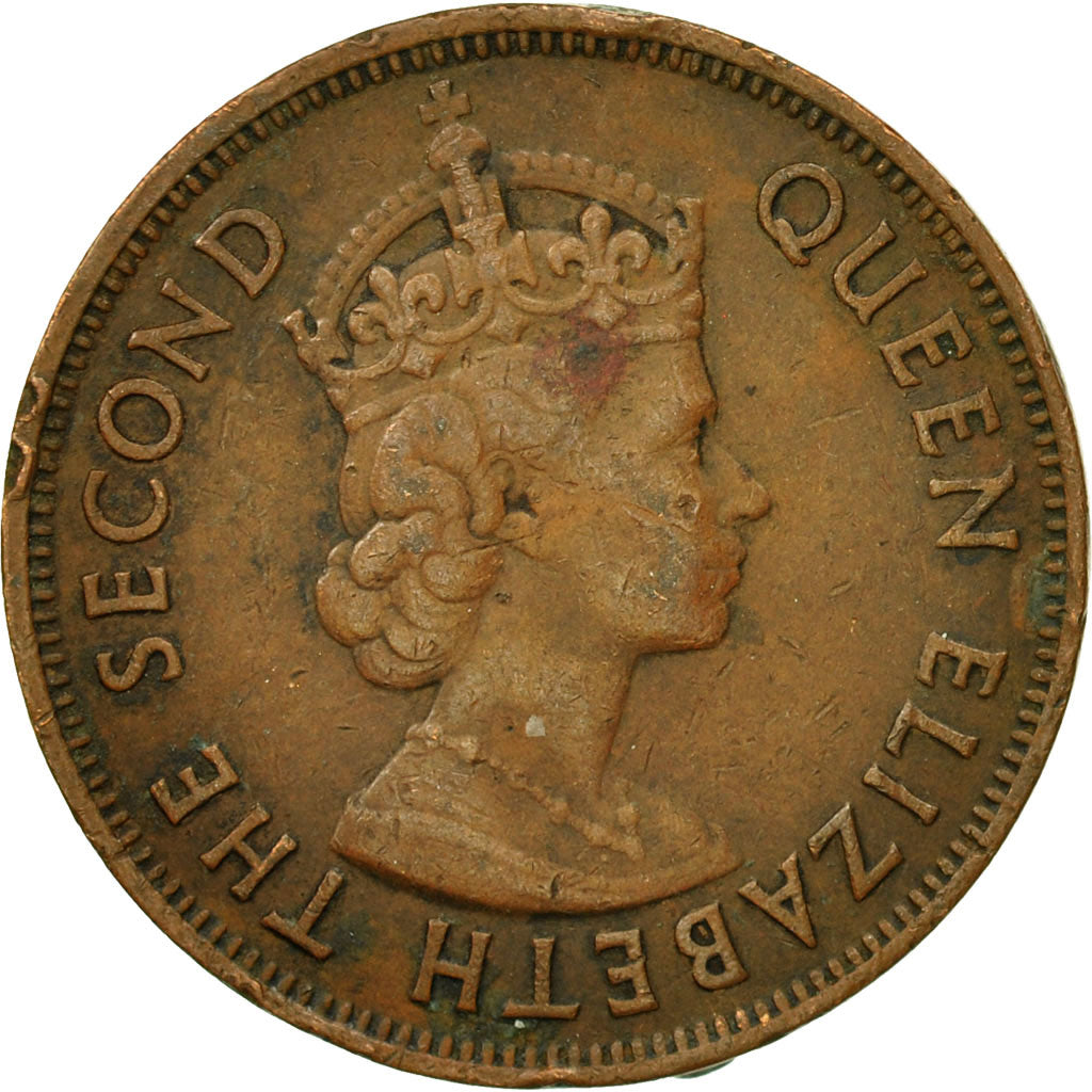 Coin, Mauritius, Elizabeth II, 5 Cents, 1975, EF(40-45), Bronze, KM:34