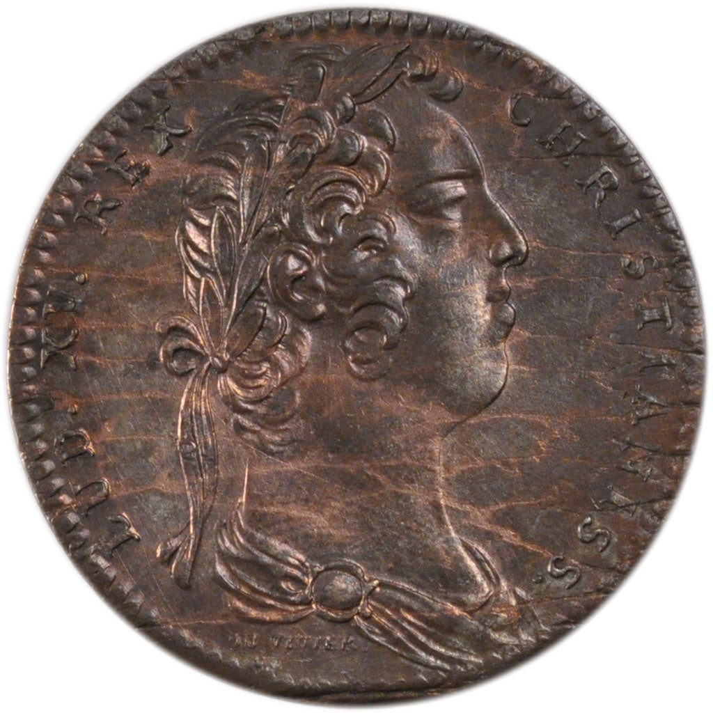 France, Royal, Token, 1732, AU(55-58), Copper, Feuardent #2033, 6.60