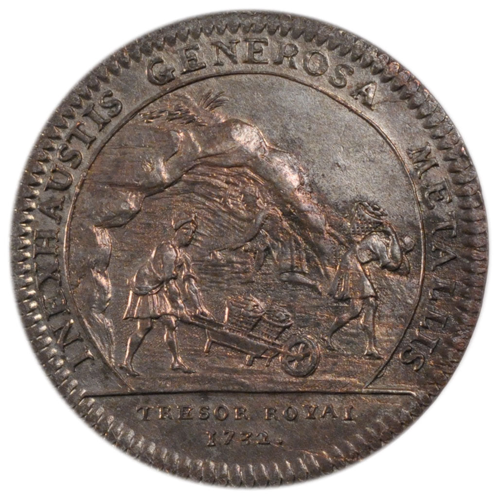 France, Royal, Token, 1732, AU(55-58), Copper, Feuardent #2033, 6.60