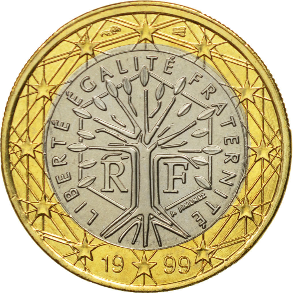 France, Euro, 1999, MS(63), Bi-Metallic, KM:1288