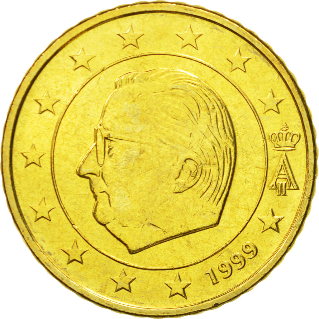 Belgium, 50 Euro Cent, 1999, MS(65-70), Brass, KM:229