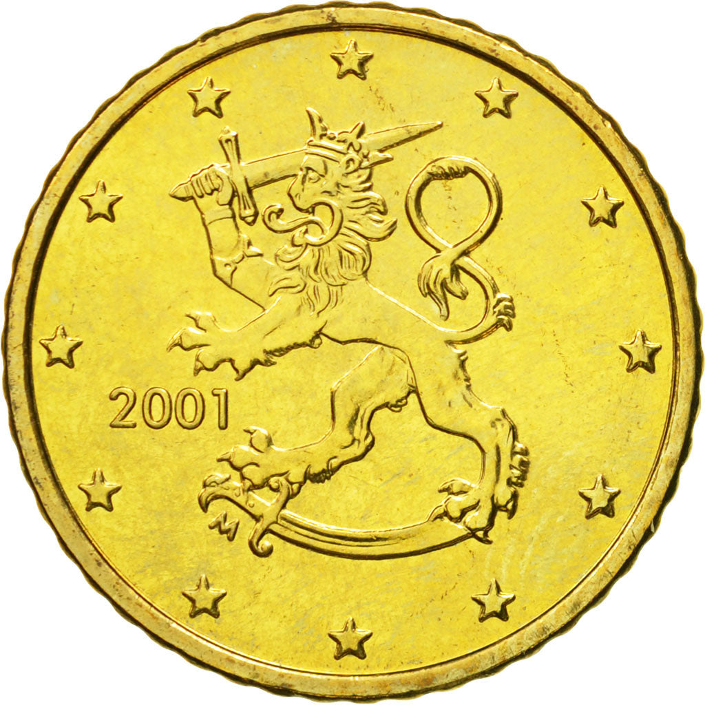 Finlandia, 50 Euro Cent, 2001, FDC, Latón, KM:103