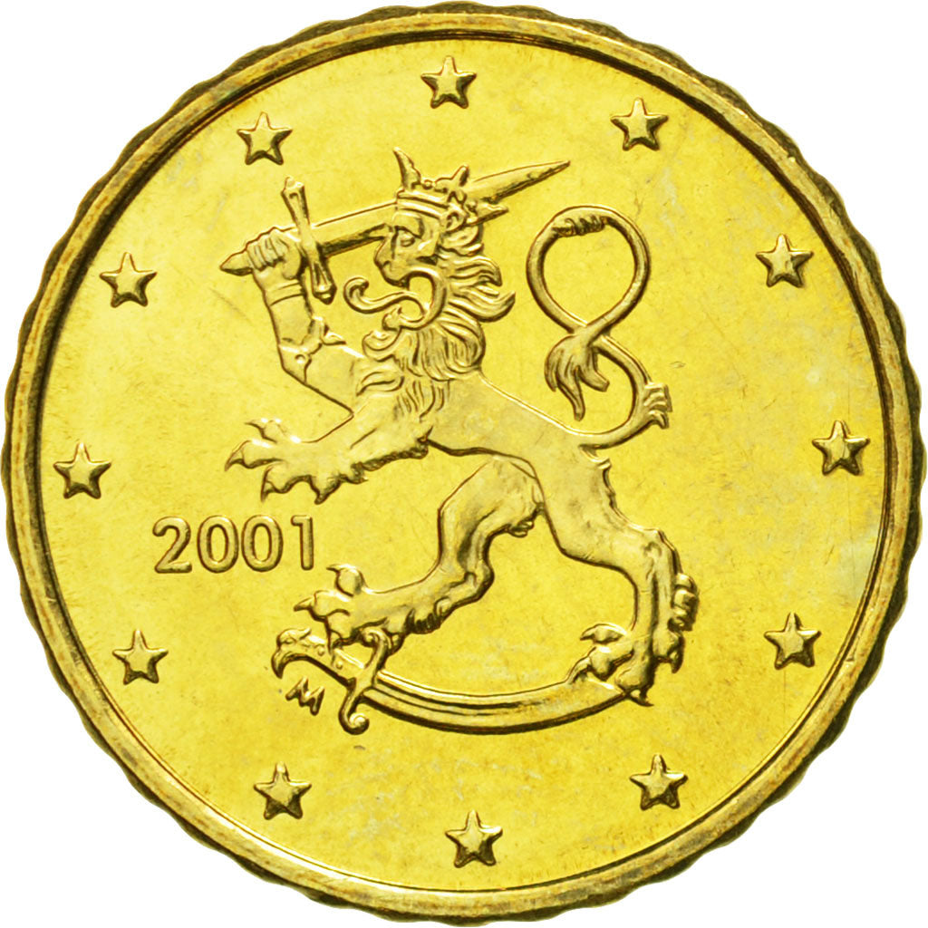 Finlandia, 10 Euro Cent, 2001, FDC, Latón, KM:101