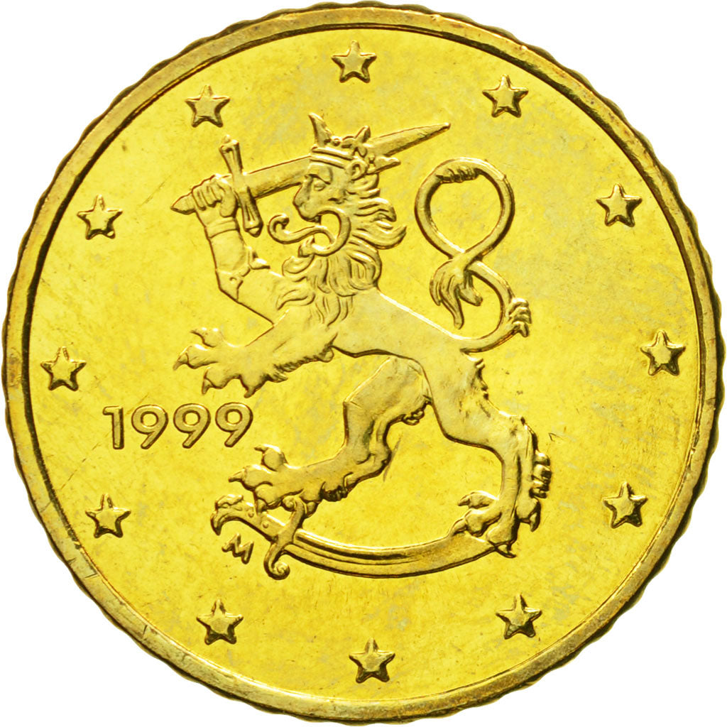 Finland, 50 Euro Cent, 1999, MS(65-70), Brass, KM:103