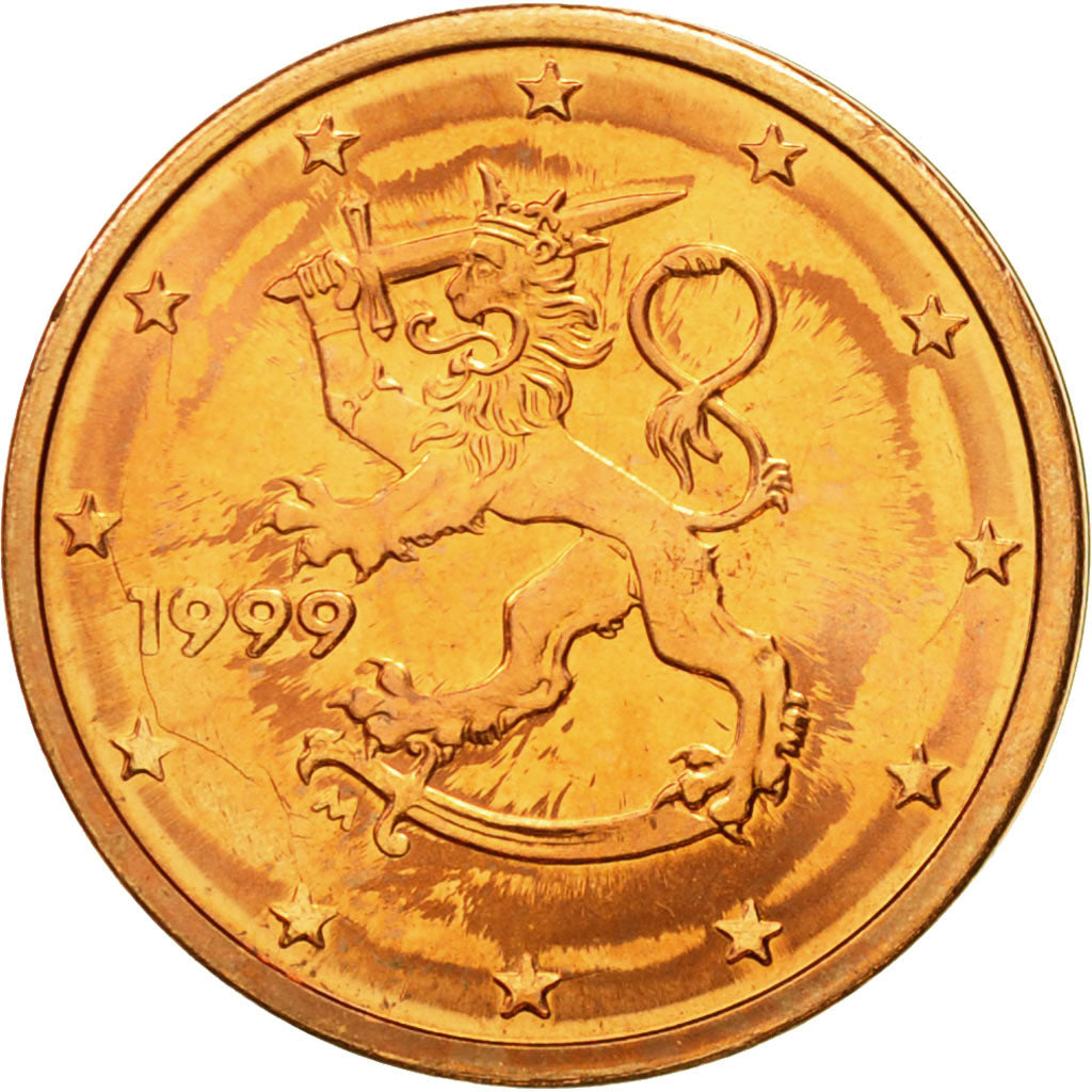 Finland, 2 Euro Cent, 1999, MS(65-70), Copper Plated Steel, KM:99