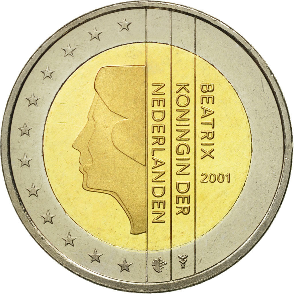 Netherlands, 2 Euro, 2001, MS(63), Bi-Metallic, KM:241