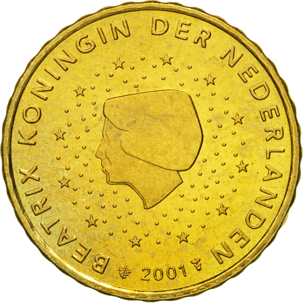 Nederland, 10 Euro Cent, 2001, UNC-, Tin, KM:237