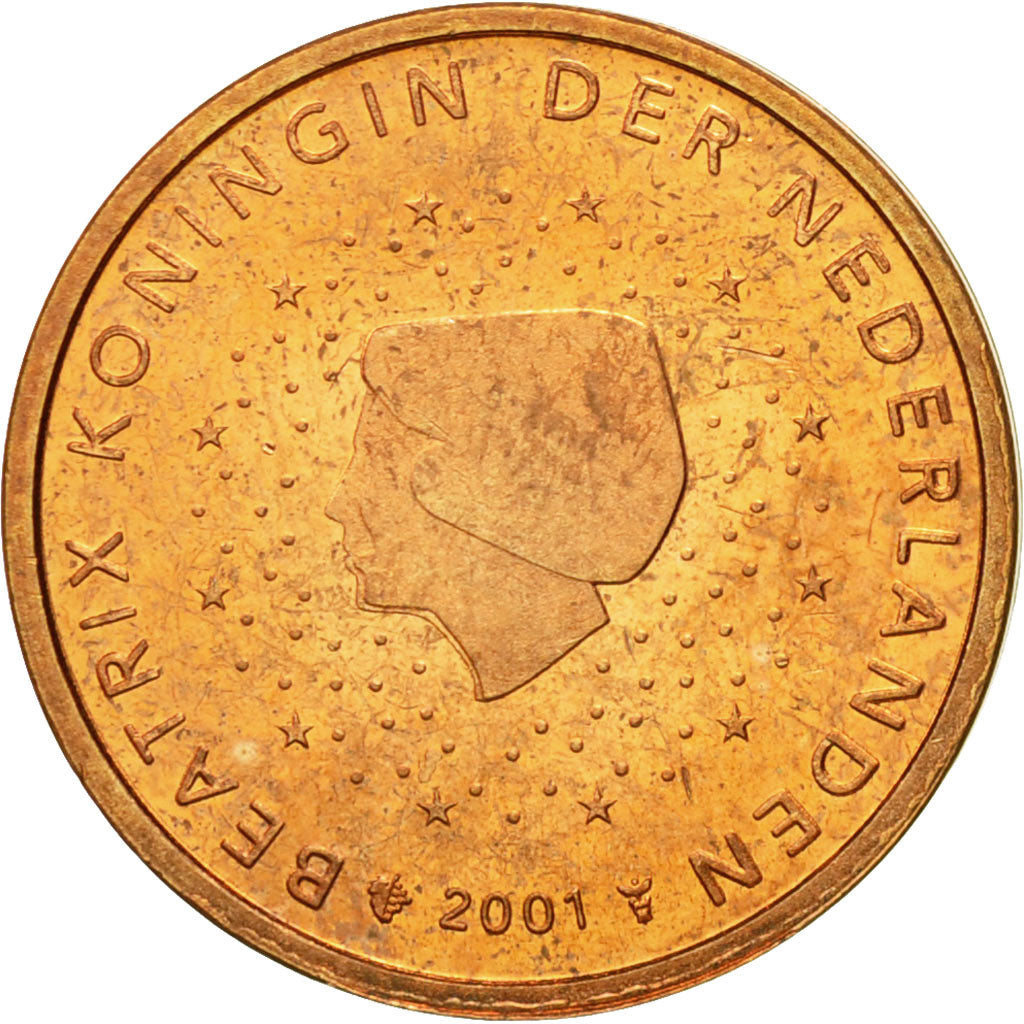 Netherlands, 2 Euro Cent, 2001, MS(63), Copper Plated Steel, KM:235