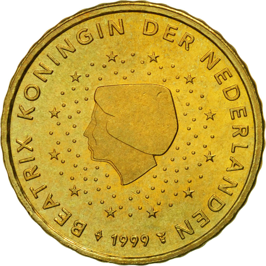 Países Bajos, 10 Euro Cent, 1999, SC, Latón, KM:237
