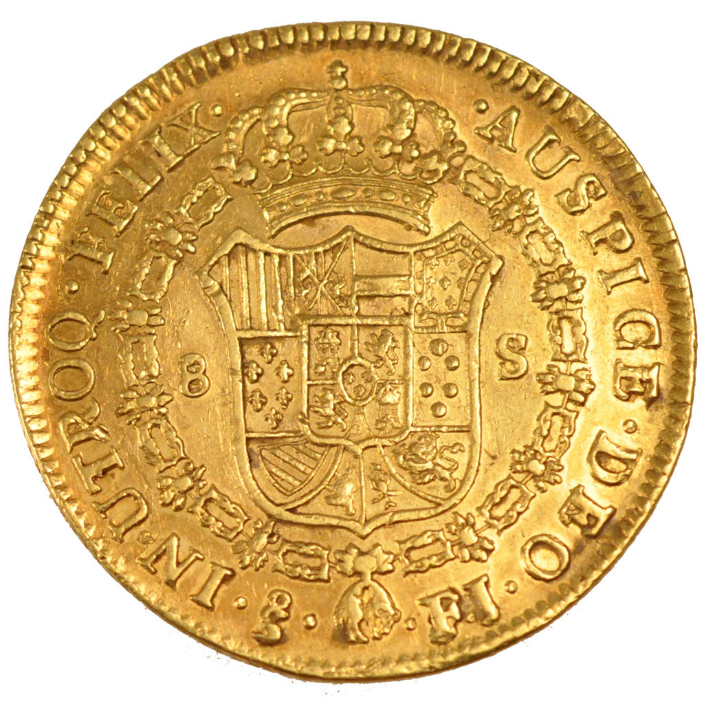 CHILE, Onza, 8 Escudos, 1809, Santiago, KM #72, AU(50-53), Gold, 38, 26.68