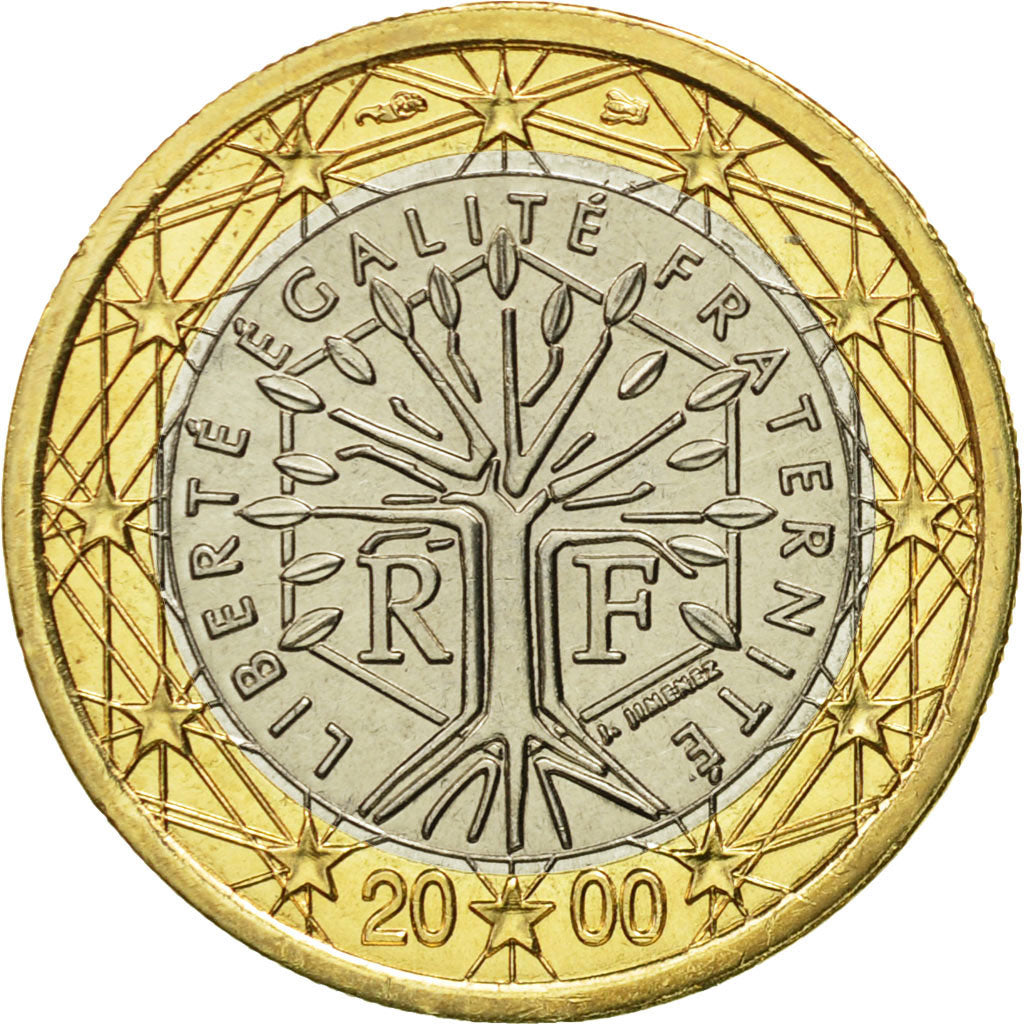 France, Euro, 2000, MS(65-70), Bi-Metallic, KM:1288