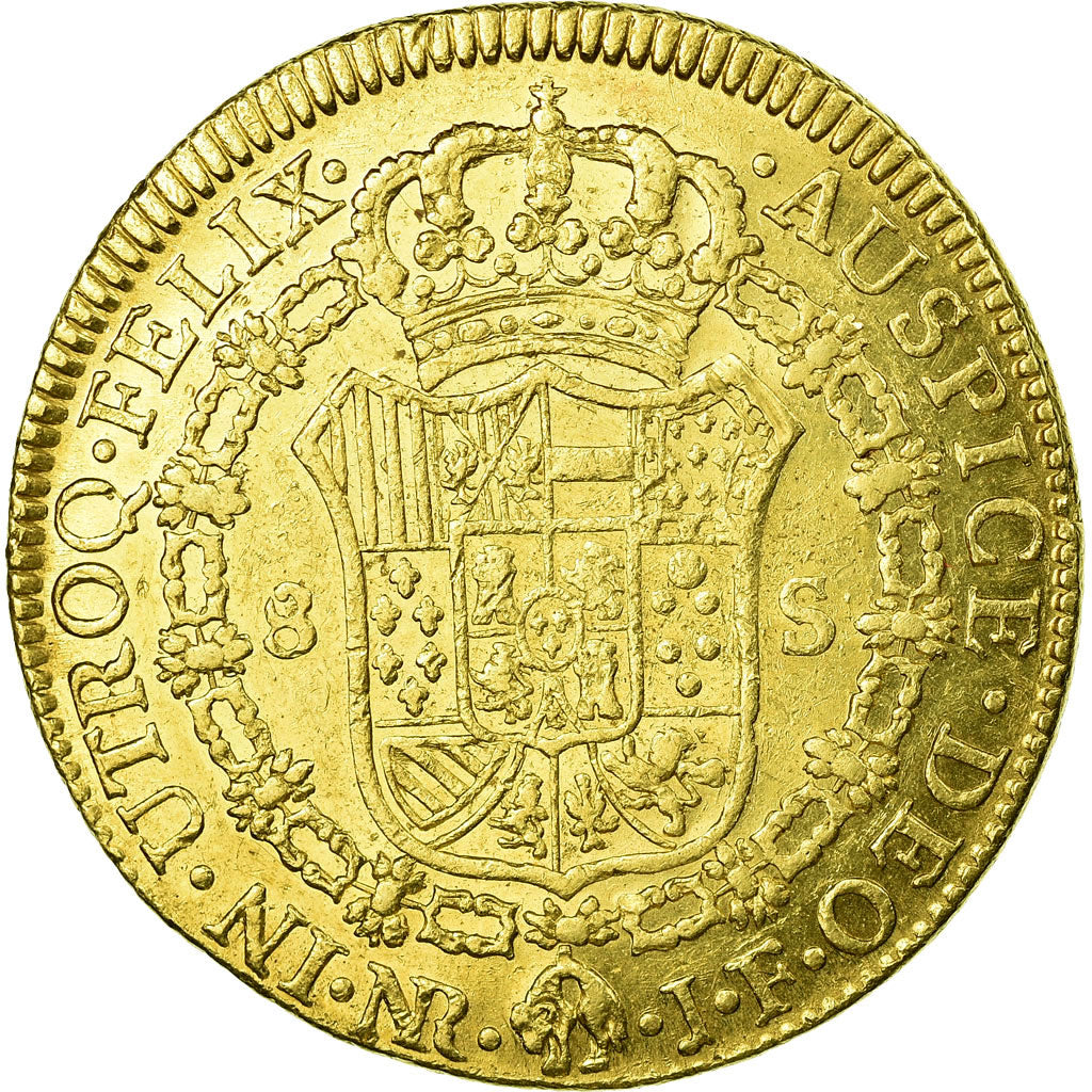 Moneda, Colombia, 8 Escudos, 1818, Nuevo Reino, MBC+, Oro, KM:66.1