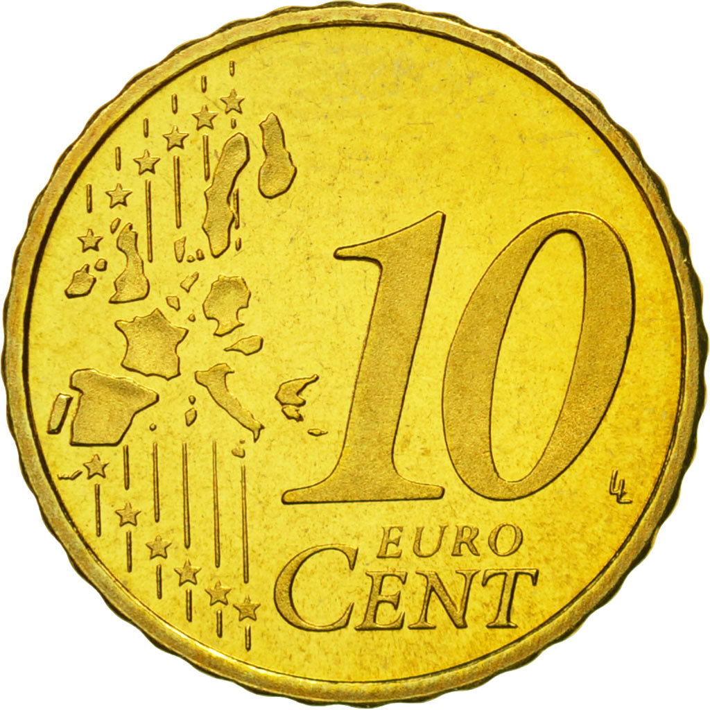 Países Bajos, 10 Euro Cent, 2000, FDC, Latón, KM:237