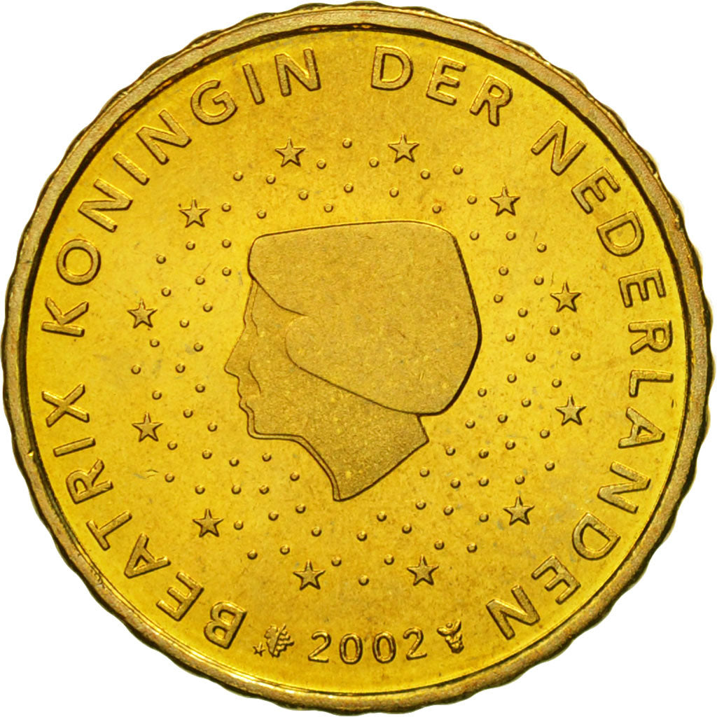 Netherlands, 10 Euro Cent, 2002, MS(65-70), Brass, KM:237