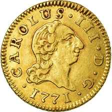 Coin, Spain, Charles III, 1/2 Escudo, 1771, Seville, AU(50-53), Gold, KM:389.2