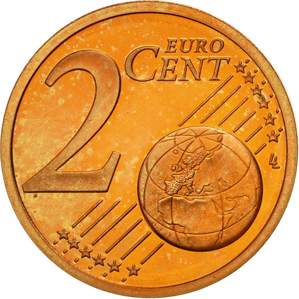 Francja, 2 Euro Cent, 2000, Paris, MS(65-70), Miedź platerowana stalą, KM:1283