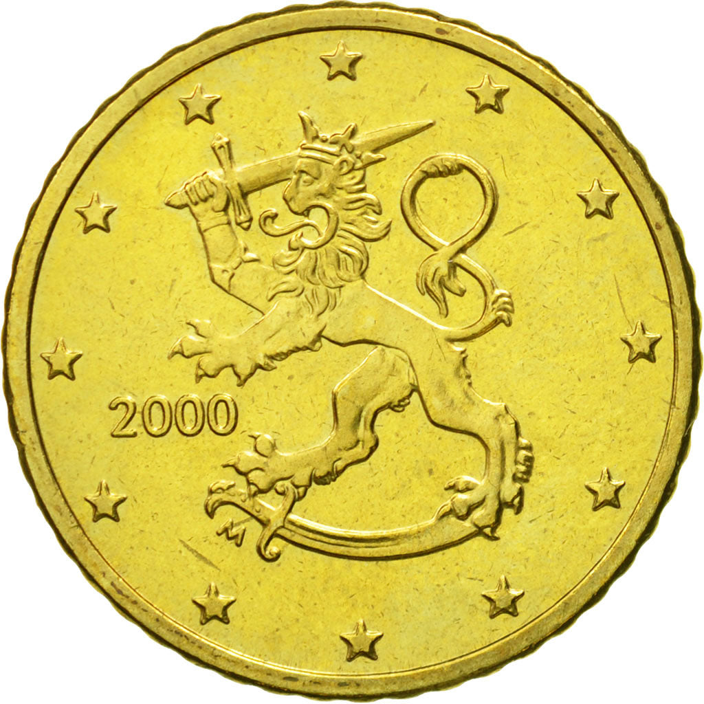 Finland, 50 Euro Cent, 2000, MS(65-70), Brass, KM:103
