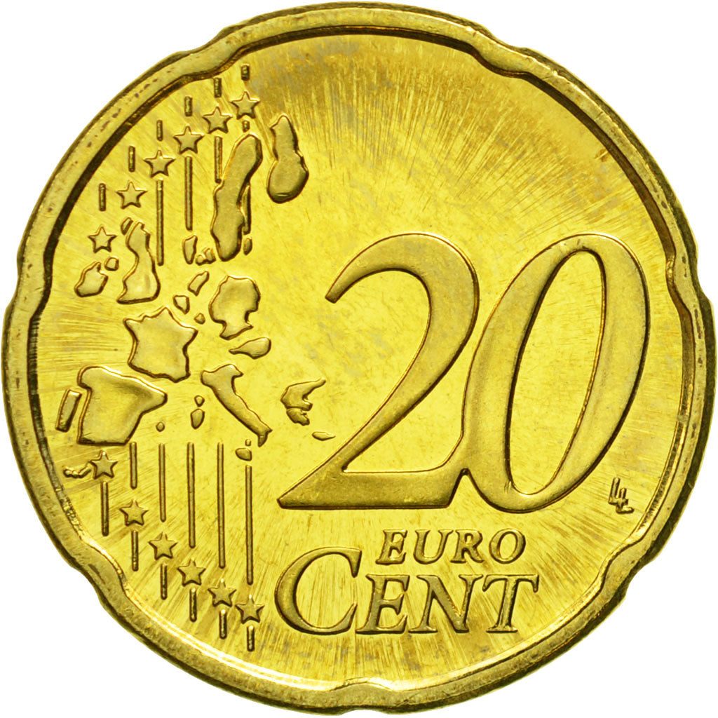 Finland, 20 Euro Cent, 2000, MS(65-70), Brass, KM:102