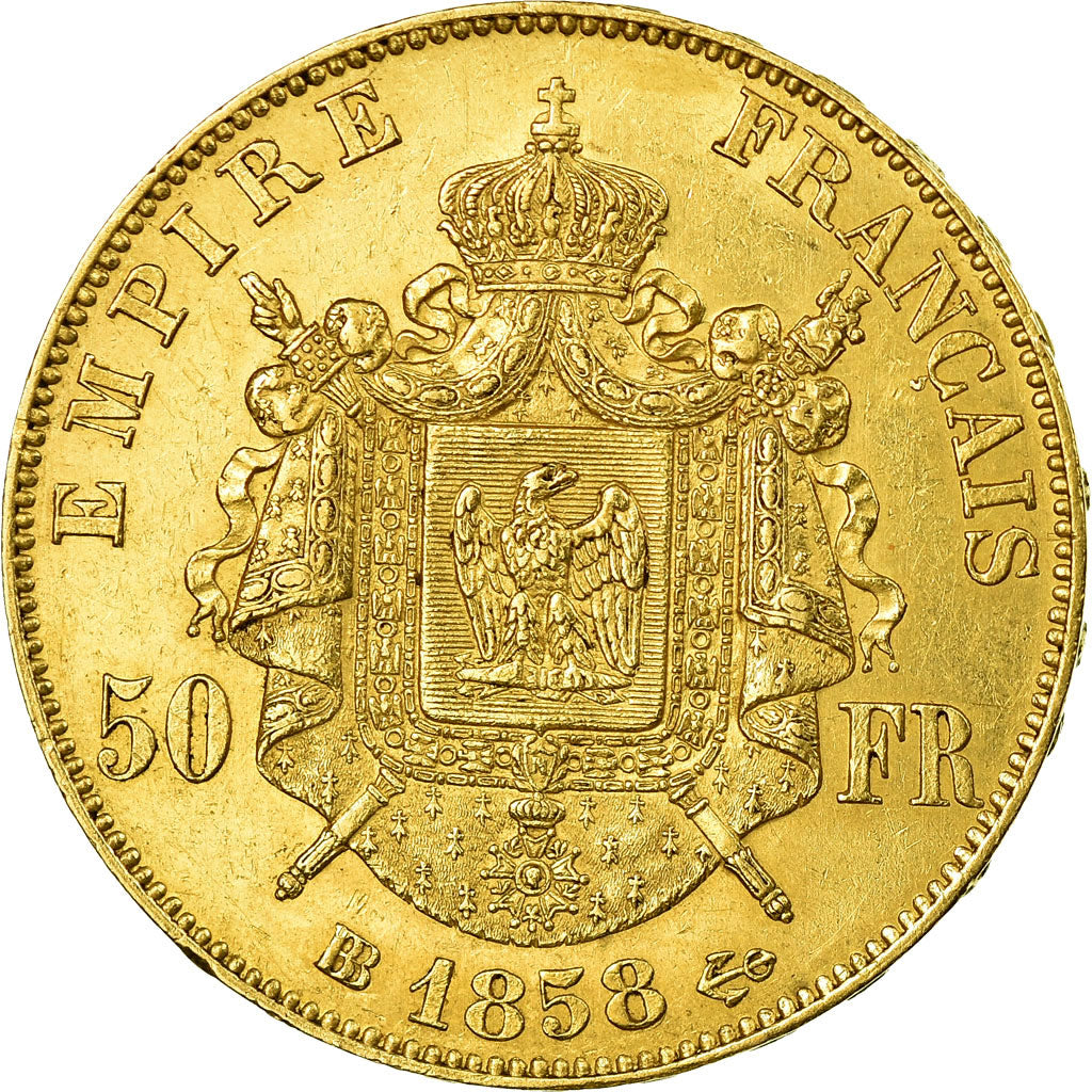 Münze, Frankreich, Napoleon III, Napoléon III, 50 Francs, 1858, Strasbourg