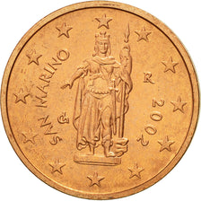 San Marino, 2 Euro Cent, 2002, MS(63), Copper Plated Steel, KM:441