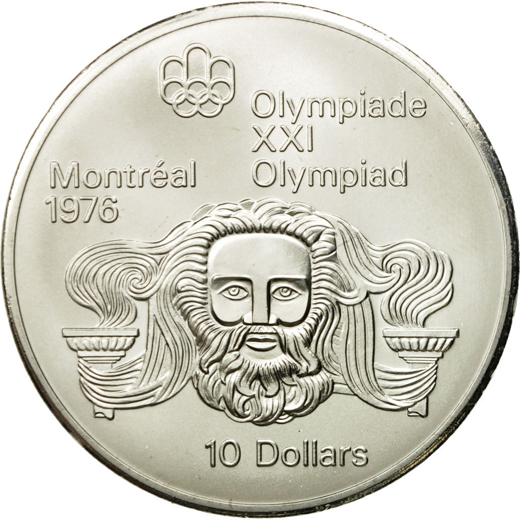 Coin, Canada, Elizabeth II, Jeux Olympiques d'Hiver, 10 Dollars, 1974, Royal