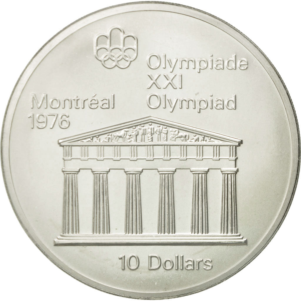 Coin, Canada, Elizabeth II, Jeux Olympiques d'Hiver, 10 Dollars, 1974, Royal