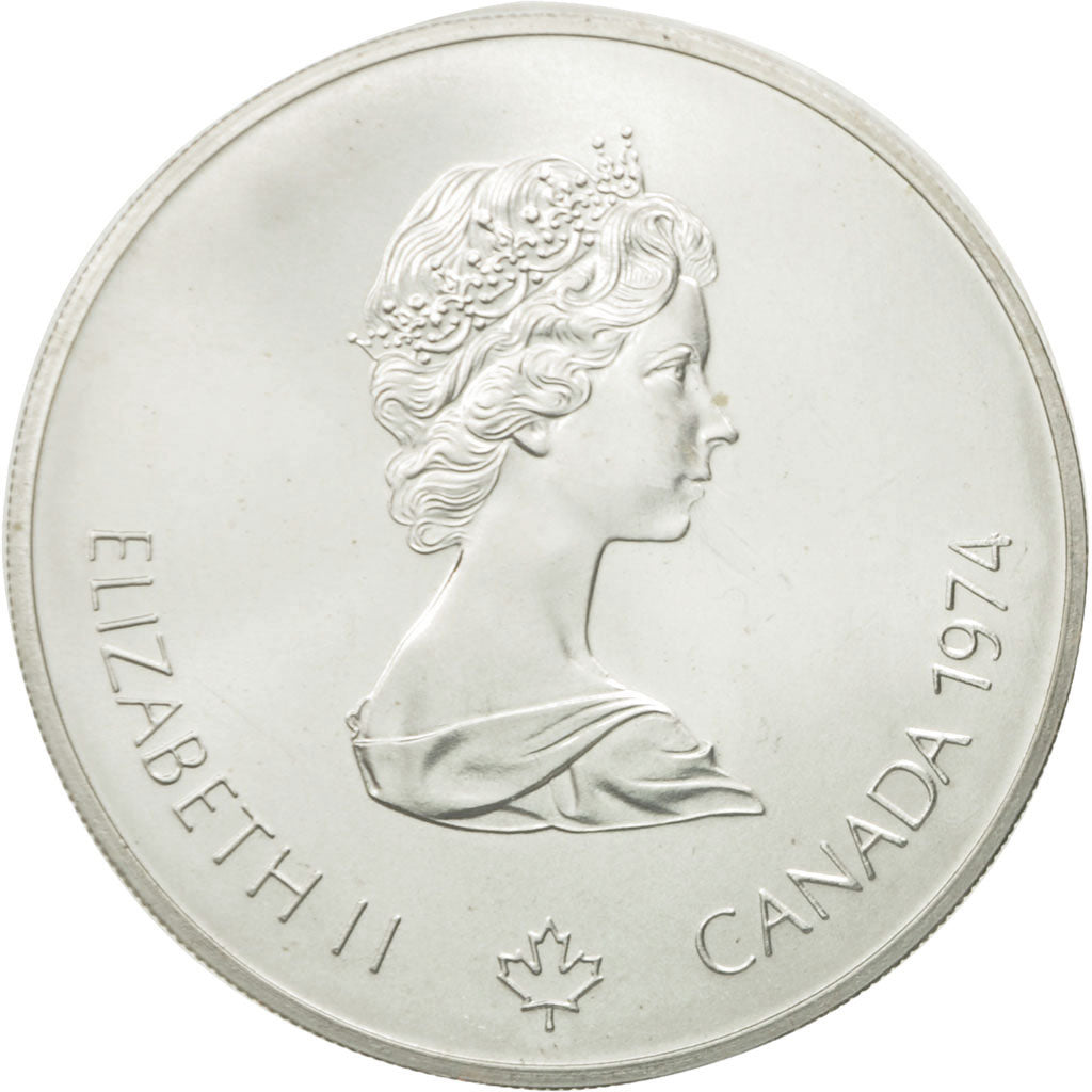 Munten, Canada, Elizabeth II, Jeux Olympiques d'Hiver, 5 Dollars, 1974, Royal