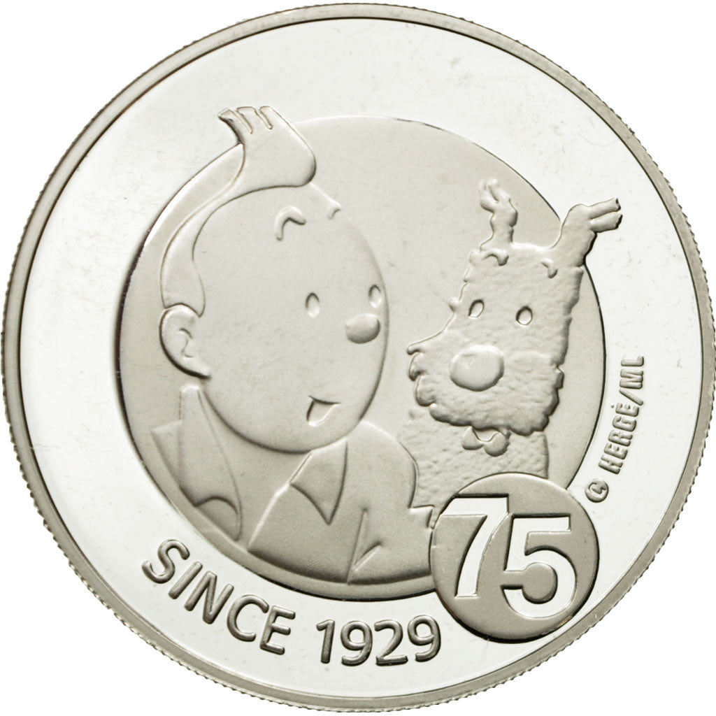 Belgium, 10 Euro, Tintin, 2004, UNC, Silver, KM:236