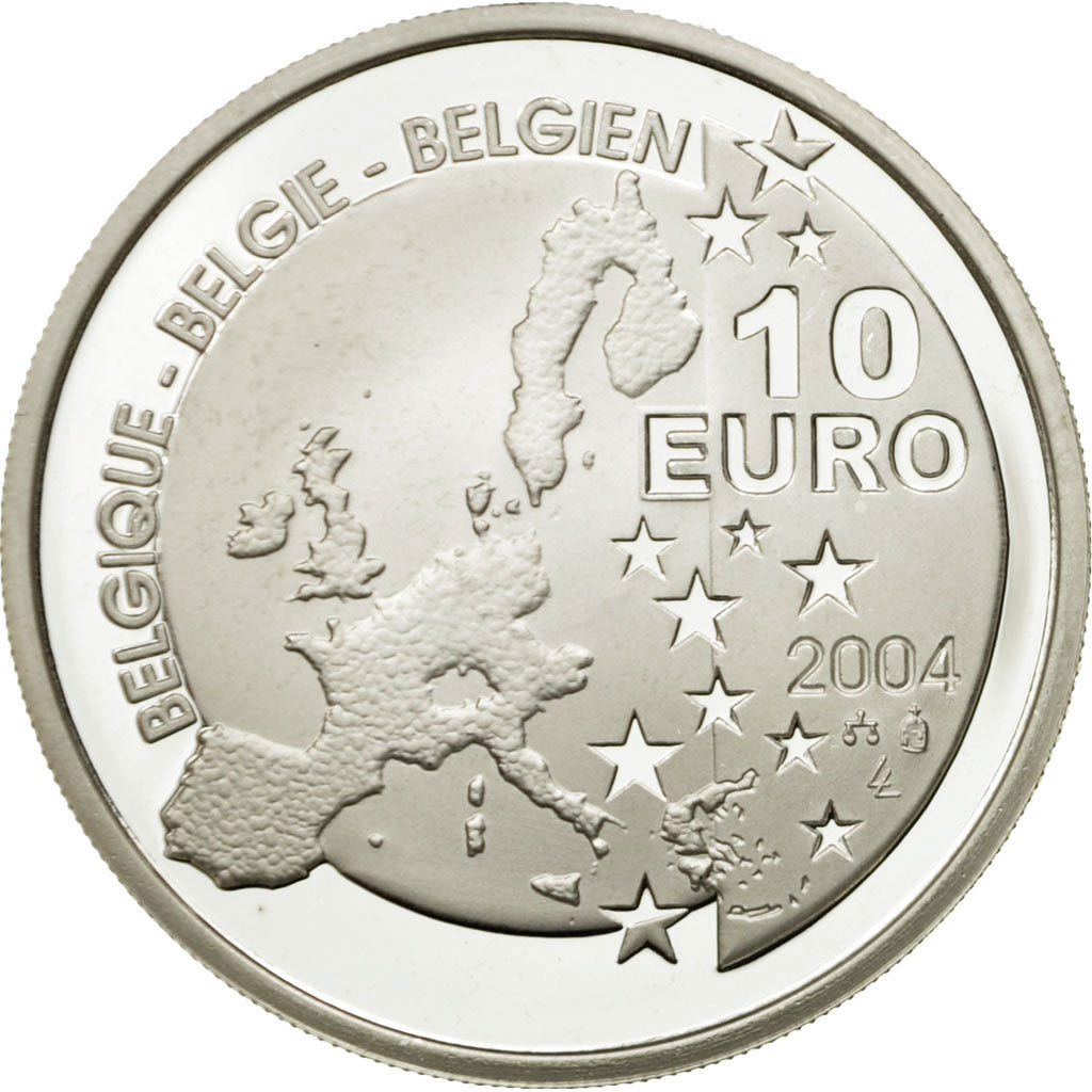 Belgium, 10 Euro, Tintin, 2004, UNC, Silver, KM:236