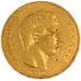 Moneda, Francia, Napoleon III, Napoléon III, 50 Francs, 1858, Paris, MBC, Oro