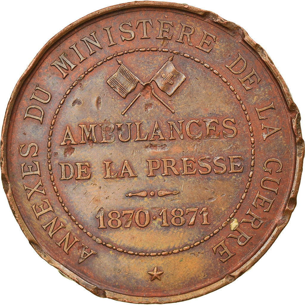 France, Medal, Ministère de la Guerre, Ambulances de la Presse, 1870-1871