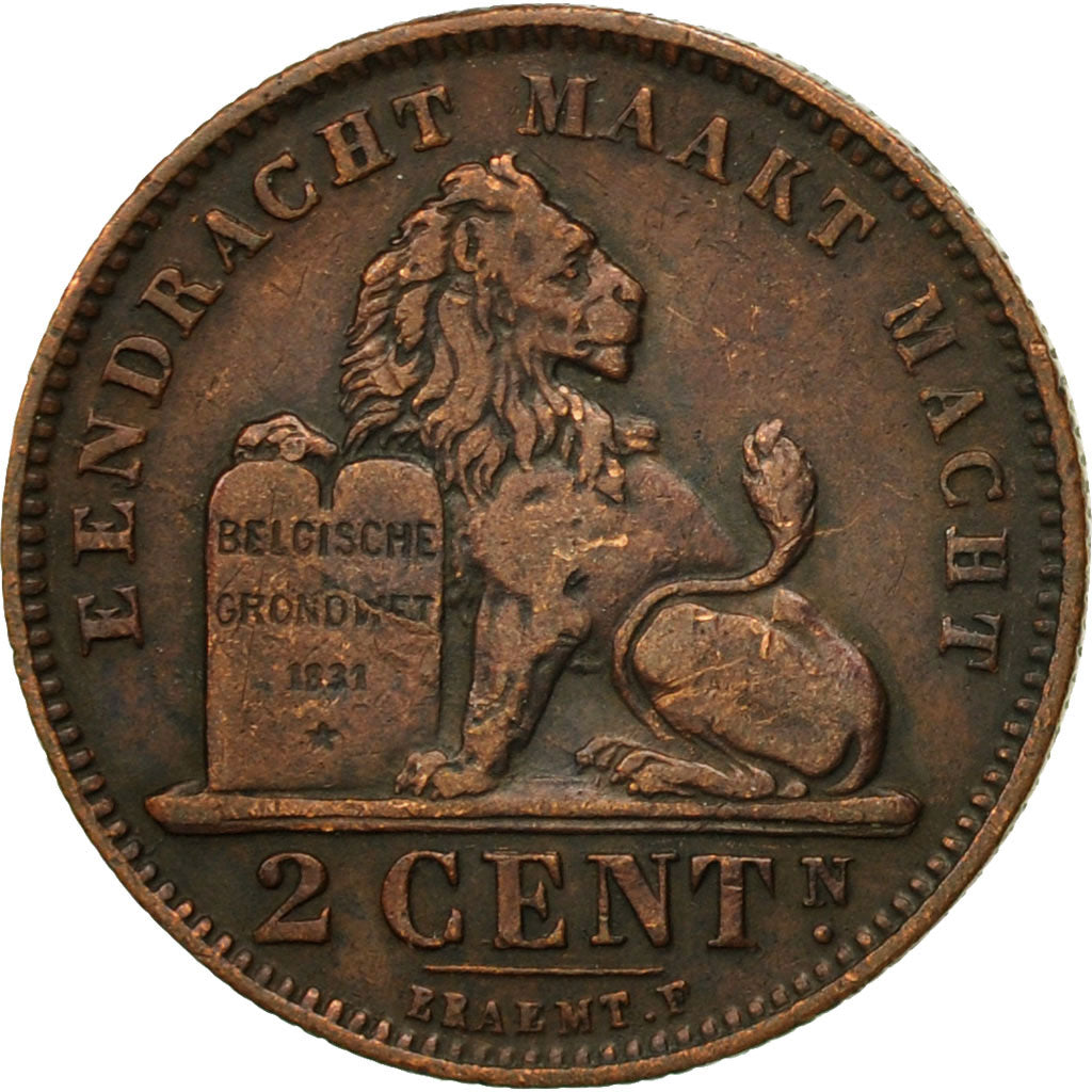 Coin, Belgium, Albert I, 2 Centimes, 1911, EF(40-45), Copper, KM:64